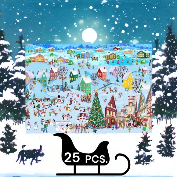 25 10X13 Poly Mailers Christmas Village Snow, Town, Tree and Santa PRICE IS FIRM - Picture 4 of 8